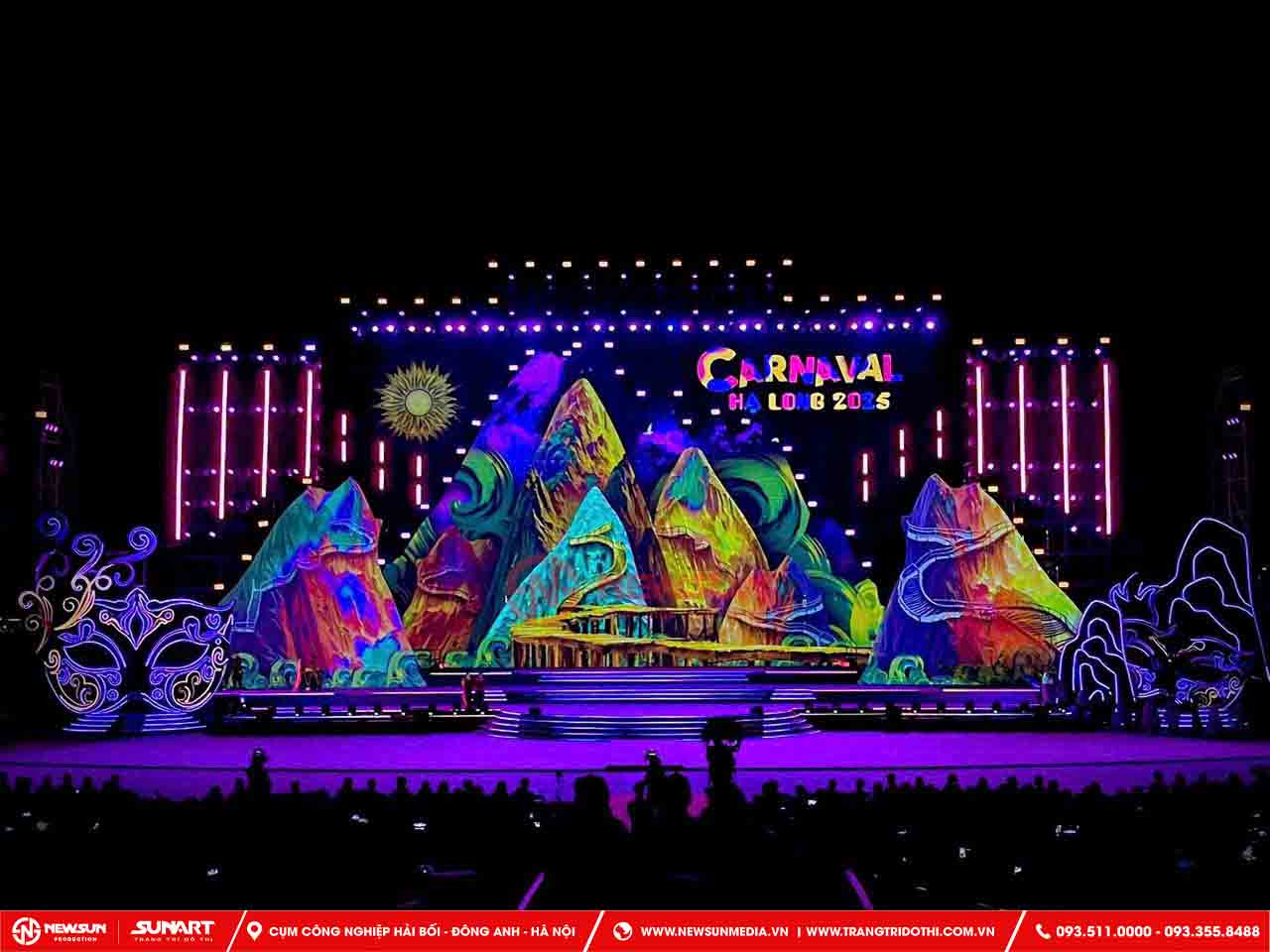 Thi công sự kiện sân khấu trên biển Carnaval 2025 tại Hạ Long, Quảng Ninh